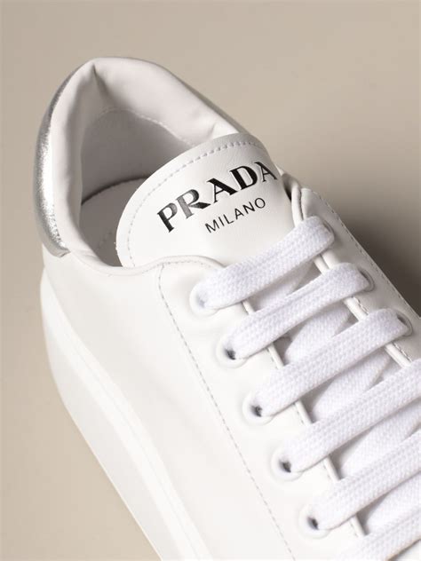 prada sneakers all white|Prada white sneakers women's.